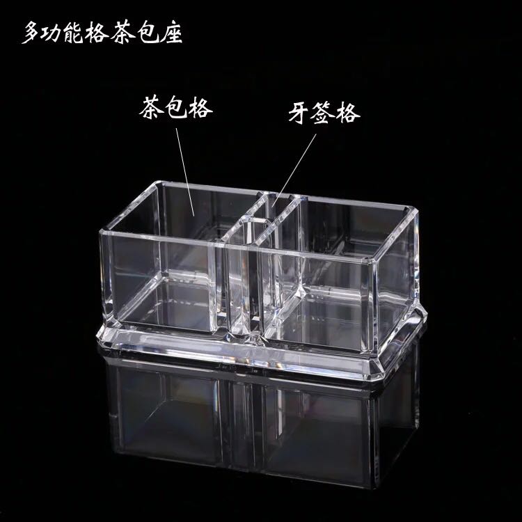 Acrylic Tea Bag Seat Box Edge Gg Tissues Box Table Goods Toothpick Bag Box Hotel Café Scarlet Box