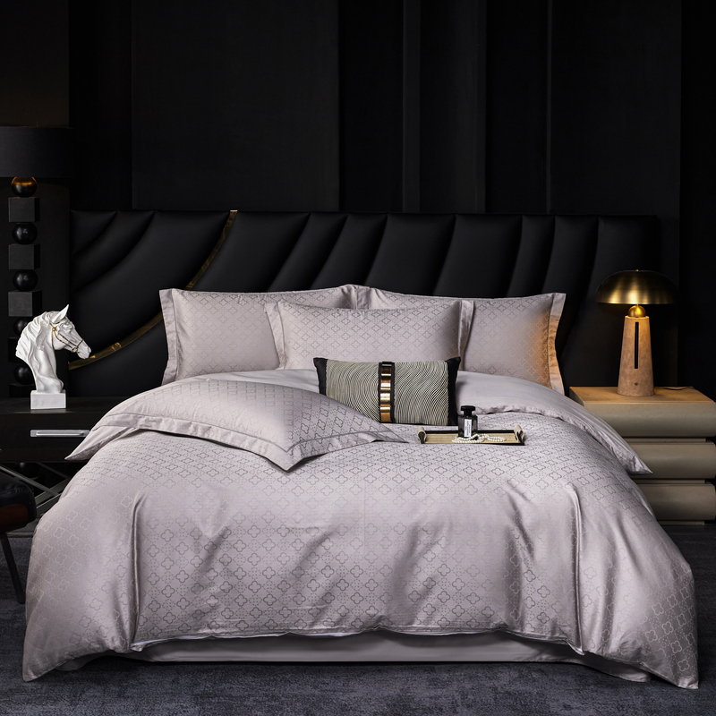 A60 Count Xinjiang Long-Staple Cotton Three-Dimensional Embossed All-Cotton Four-Piece Set, Pure Cotton High-End Jacquard Duvet Cover and Bed Sheet Set
