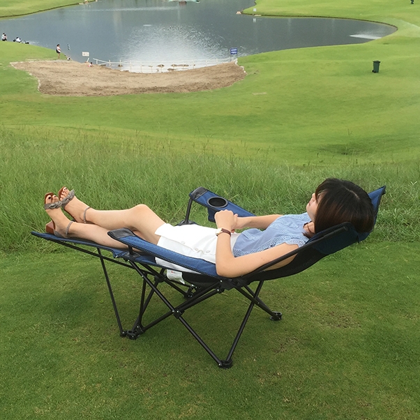 Outdoor Folding Chair Dual-use Lounge Chair Portable Backrest Afternoon Bed Beach Camping Chair Fishing Chair Hospital Escort Bed