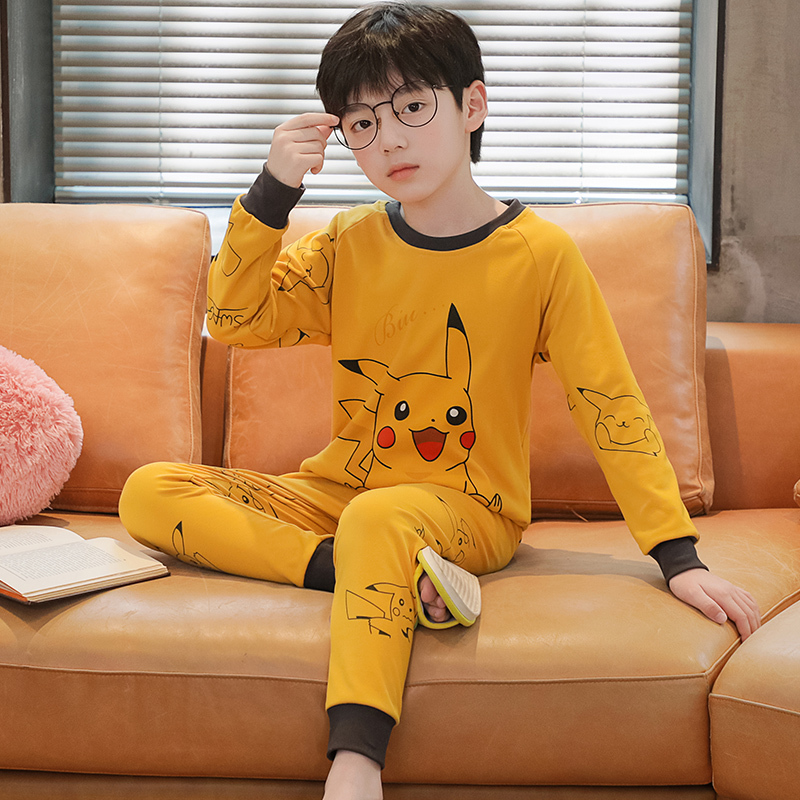 Children's Autumn Clothing Set, Thermal Underwear for Boys and Girls, Warm Base Layer for Older Children, Pikachu Loungewear for Winter