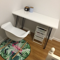  Light luxury computer desk desk Simple modern home bedroom solid wood student writing desk Nordic ins wrought iron table