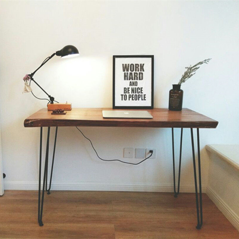 Nordic simple solid wood bedroom desk Home office desk chair Irregular computer desk Designer desk