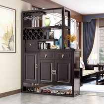New Chinese-style solid wood wine cabinet porch cabinet hall cabinet screen partition cabinet decoration living room entrance door against the wall hall cabinet