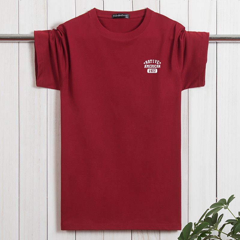 Ưu đãi đặc biệt áo thun nam tay ngắn cộng với phân bón XL chất béo cotton tròn cổ rộng giản dị chạm đáy áo bố 6XL áo thun trơn