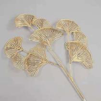 1PC Théée-pronged fan Leaf Netting Artificial Gold Ginkgo Eu