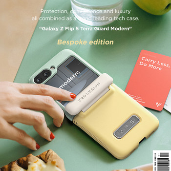 Korean Vrs Samsung Z Flip6 Phone Case, Color-Blocking Creative Flip5 Phone Anti-Drop Protection W24 Flip Case
