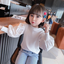Girl Fall Han Version Bubble Cuff T-shirt 2021 New Baby Pure Cotton Long Sleeve Head 100 Hitch Type Undershirt