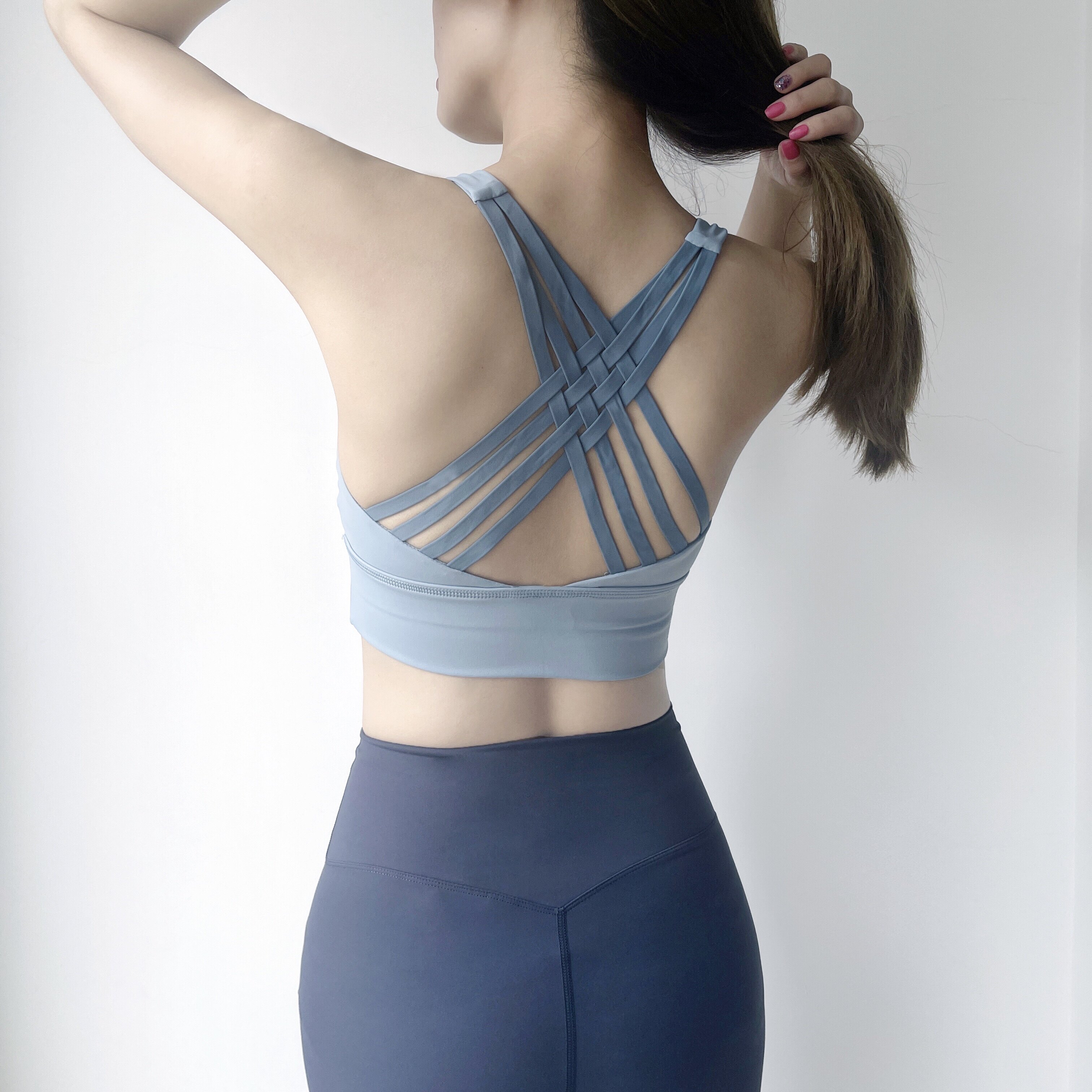 Lulu Yoga Clothes Liner Cross-Backing Collection of Shock-Preventing Running Fitness Bra Energy Top Vest