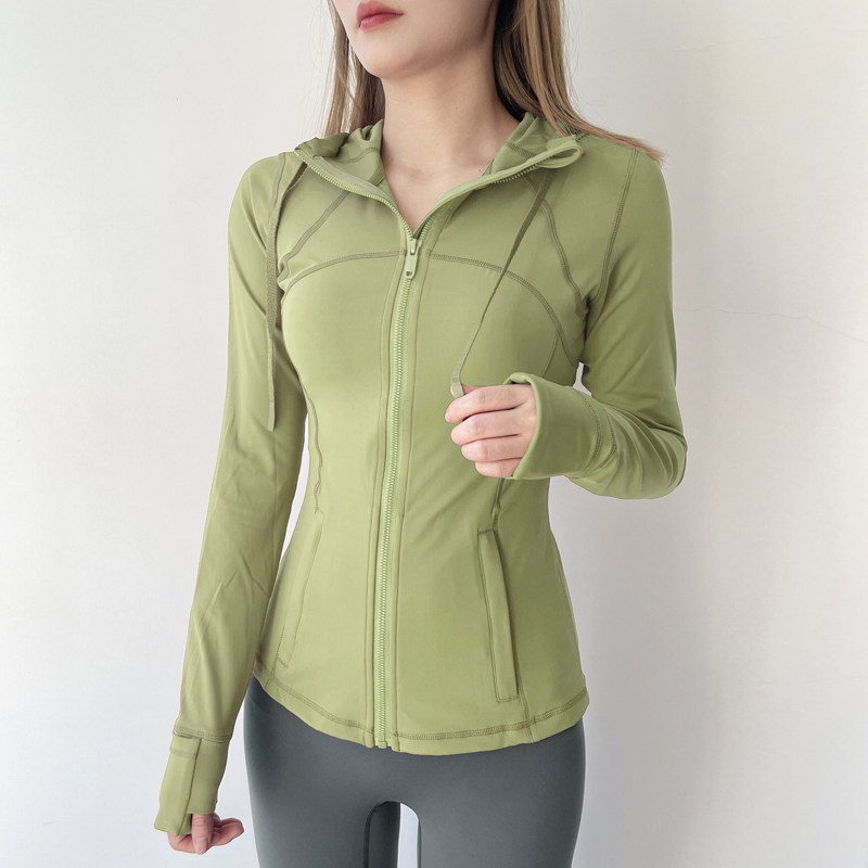 LULU's same yoga coat female fitness sports leisure chain jacket sweater long sleeve fitness running coat