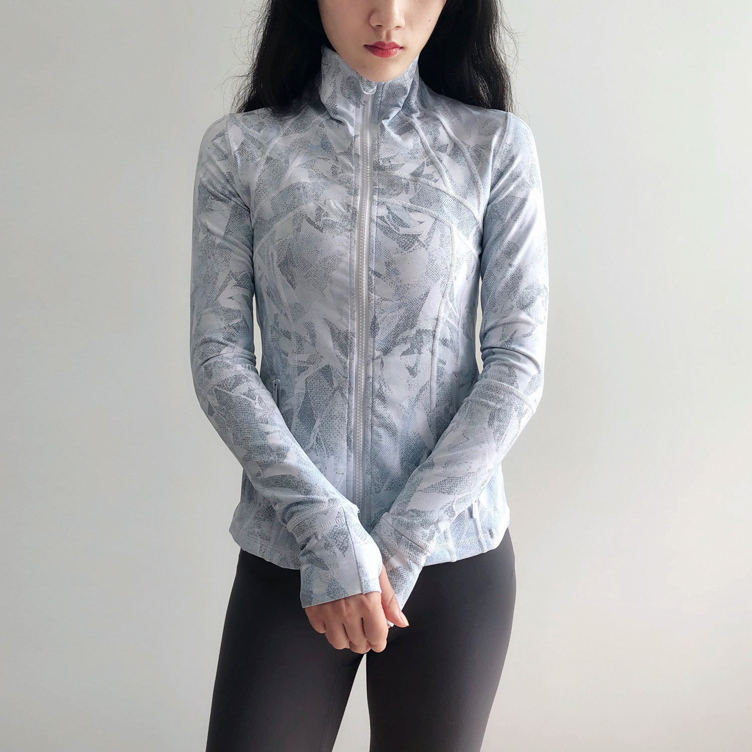 lulu same style yoga clothes jacket women's top sports fitness running quick-drying stand-up collar zipper cardigan long-sleeved autumn and winter