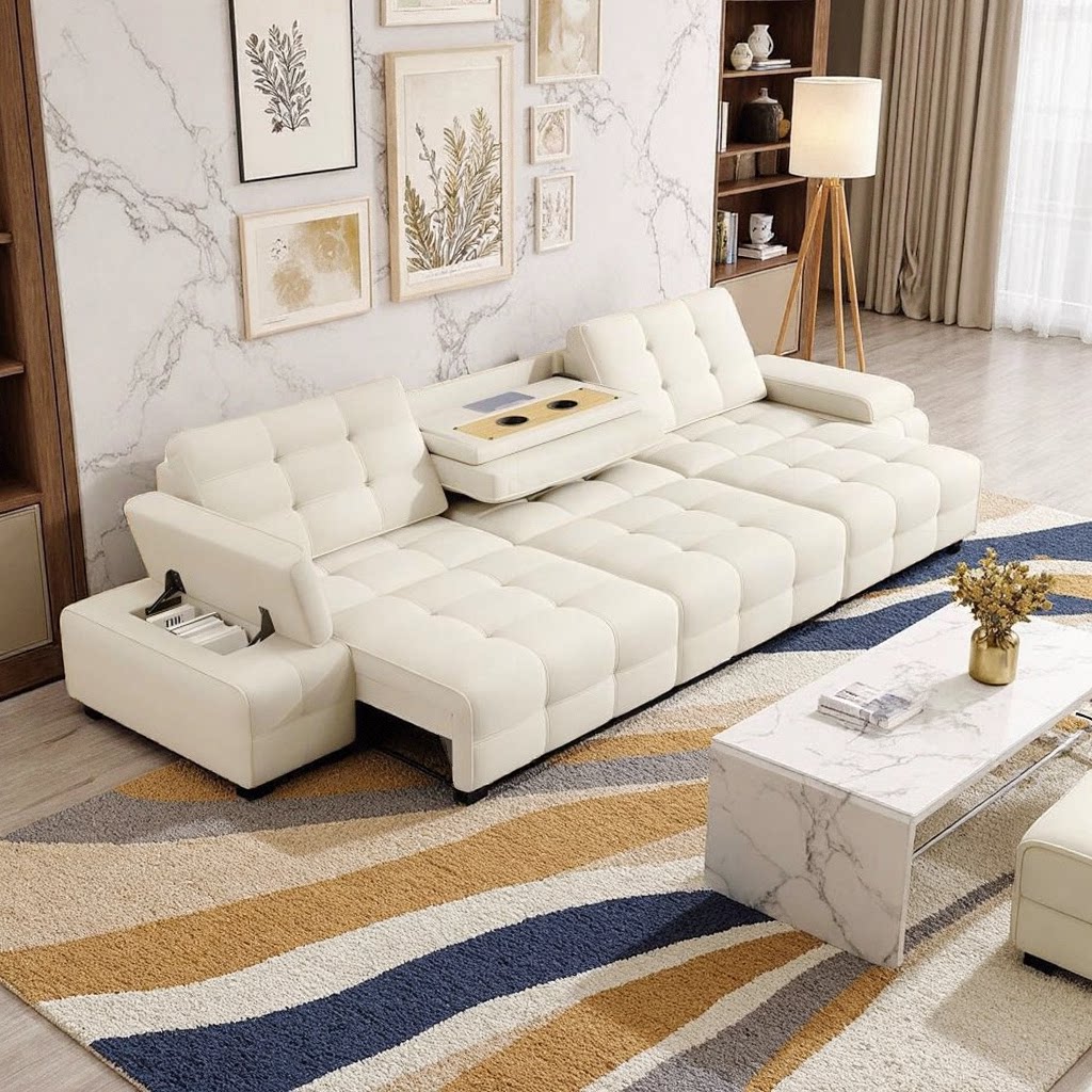 Электрическая функция Lawrence zero wall fabric в кремовом стиле для больших и малых квартир smart voice 2026 новый диван-кровать
