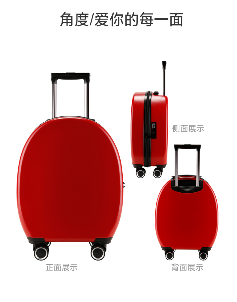 Lulu gấu vali nữ 20 inch nhỏ in lưới màu đỏ lên máy bay vali phổ quát bánh xe trường hợp ánh sáng xe đẩy trường hợp - Va li túi du lịch nữ