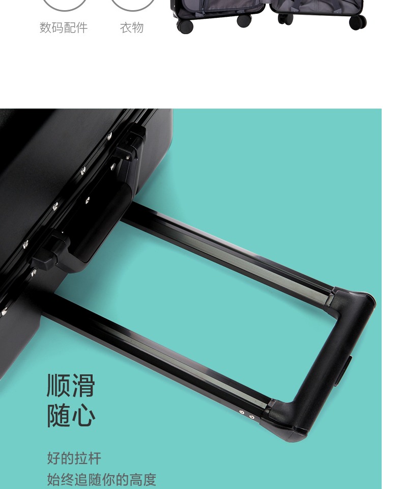 Lulu gấu xe đẩy trường hợp hành lý khung nhôm vali nam trường hợp lên máy bay mật khẩu 20/24 inch bánh xe phổ quát - Va li vali túi vải
