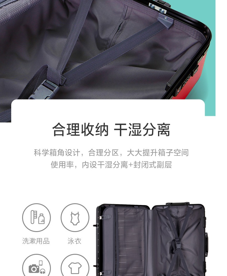 Lulu gấu xe đẩy trường hợp hành lý khung nhôm vali nam trường hợp lên máy bay mật khẩu 20/24 inch bánh xe phổ quát - Va li vali túi vải