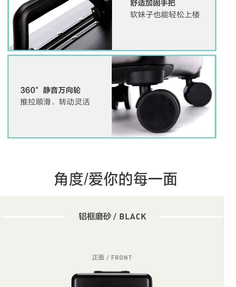 Lulu gấu xe đẩy trường hợp hành lý khung nhôm vali nam trường hợp lên máy bay mật khẩu 20/24 inch bánh xe phổ quát - Va li vali túi vải