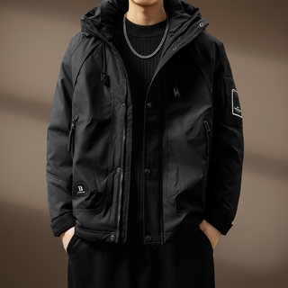 Hochwertige, verdickte, warme arbeitskleidung-daunenjacke für herren, 2025 winter, neue freizeitjacke, jacke mit kapuze, kältebeständige kleidung