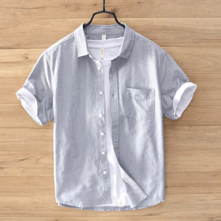 Summer Thin Pure Cotton Short-Sleeved Shirt for Men, Casual Loose-Fitting Collared Oxford Fabric Half-Sleeve Shirt, Very Stylish Top