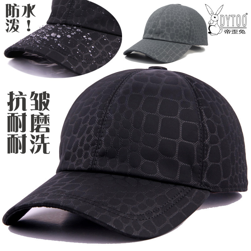 DYTOO upscale crocodile striped cap baseball cap male and female duck tongue cap winter double layer thickened windproof warm cap