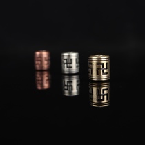 =Ancient crafts=Pure copper swastika with beads brass white copper red copper back cloud DIY accessories accessories loose beads