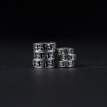 S925 Tibetan 8mm sterling silver carved swastika totem toy bracelet with bead spacer waist bead spacer DIY classic
