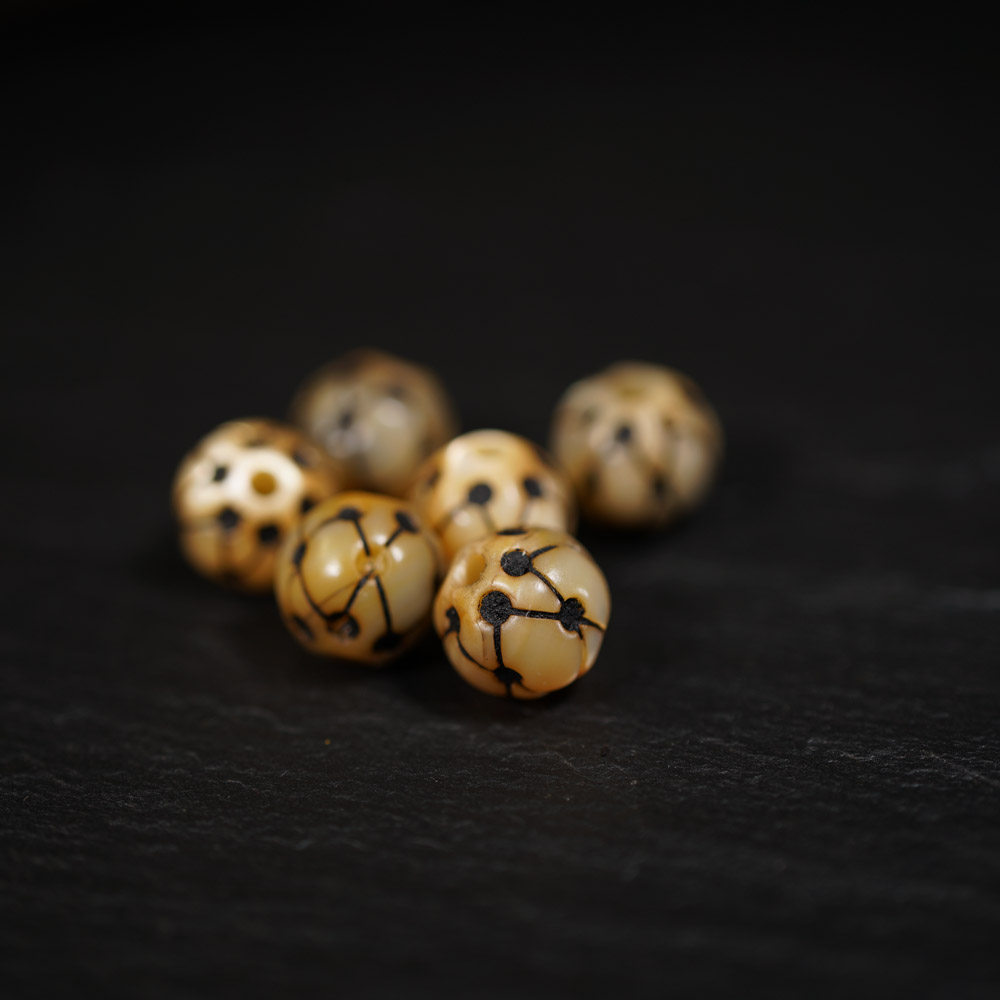 9mm Natural Fish Bone Pearl Bay Accessories Beads Handmade Engraving Curl Point Accessories Loose Bead Top Pearl Waist Bead