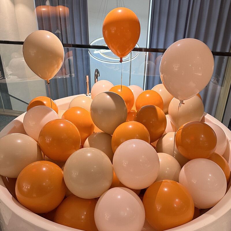Retro Double-Layered Orange Balloons for Shopping Mall Store Opening Event Decoration, Anniversary Store Celebration, Dragon Boat Festival Scene Decoration Retro Double-Layered Orange Balloons for Shopping Mall Store Opening Event Decoration, Anniversary Store Celebration, Dragon Boat Festival Scene Decoration