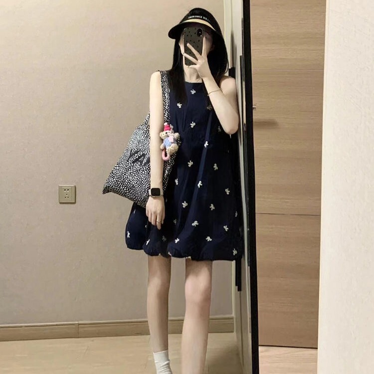 Designed Maternity Summer Dress with Heavy Embroidery, Bow, Age-Reducing Floral Bud Tank Dress, Maternity Dress for Summer Designed Maternity Summer Dress with Heavy Embroidery, Bow, Age-Reducing Floral Bud Tank Dress, Maternity Dress for Summer