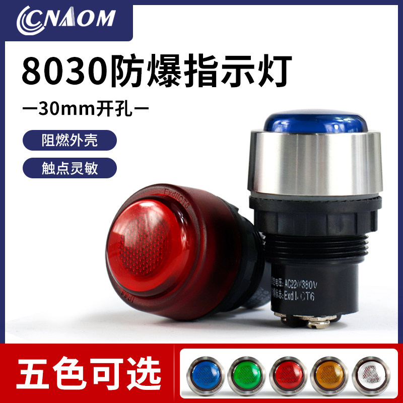 BD8030 explosion proof anti-corrosive power LED signal lamp drilling 30MM explosion proof case LED 220V