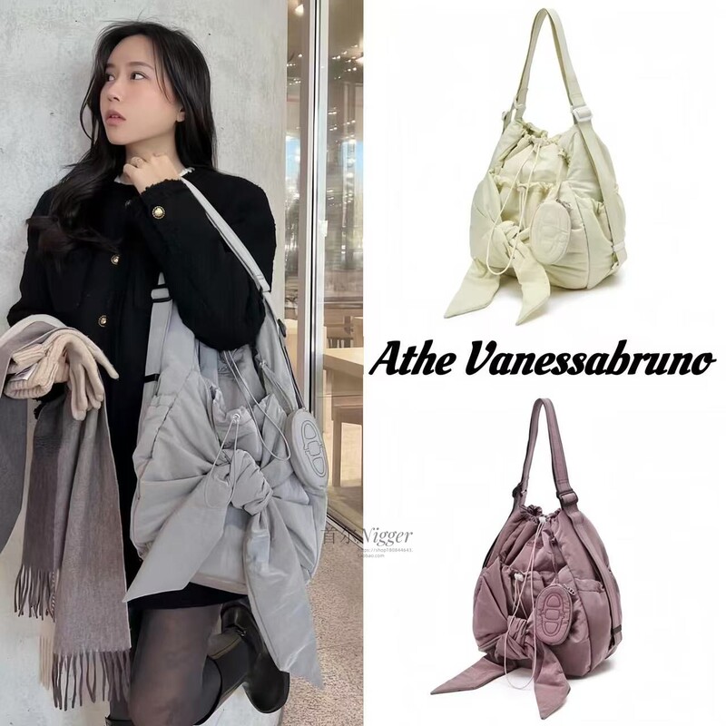 Domestic In-Stock Athe Vanessabruno Quan Yuli Same Style Lace-Up Bow Backpack Single Shoulder Bag