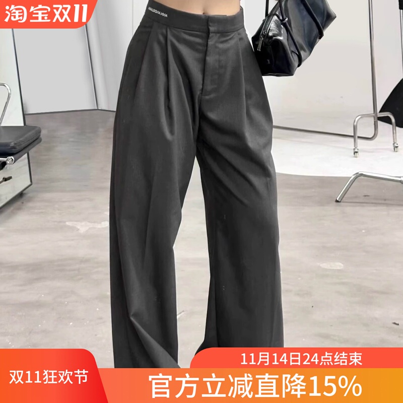 Celebrity Style Wide-Leg Casual Drape Straight-Leg Pants High-Waisted Dress Pants Celebrity Style Wide-Leg Casual Drape Straight-Leg Pants High-Waisted Dress Pants