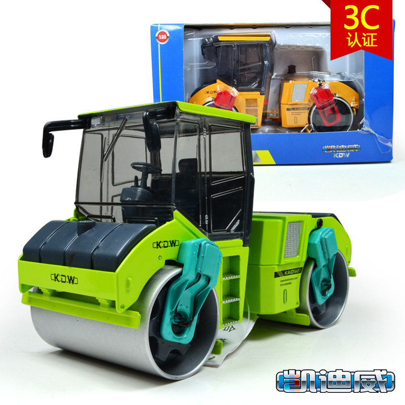 Kediway 1:35 alloy engineering car double steel wheel press road machine metal pressure road car children's toy small car model