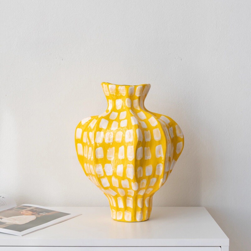 Jingdezhen New Chinese-Style Ceramic Vase for Flower Arrangement, Home Decor, Light Luxury, Fresh Style, Rainbow Art Pottery Pot, Hydroponic Flower Container