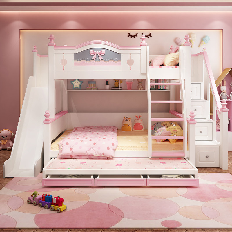 Bunk bed defining a Two Children girl princess bed girls double solid wood bunk bed bunk beds