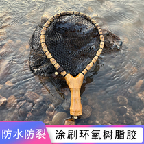 Handmade bamboo whip net copying Asian stream net copying portable ultra-light solid wood horse mouth fishing net fishing hand copying net
