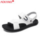 Aokang Men's Sandals 2024 Summer New White Casual Korean Beach Shoes Men's Unisex Sandals Soft Bottom Trendy