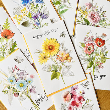 Flower three-dimensional patch blessing thank you card
