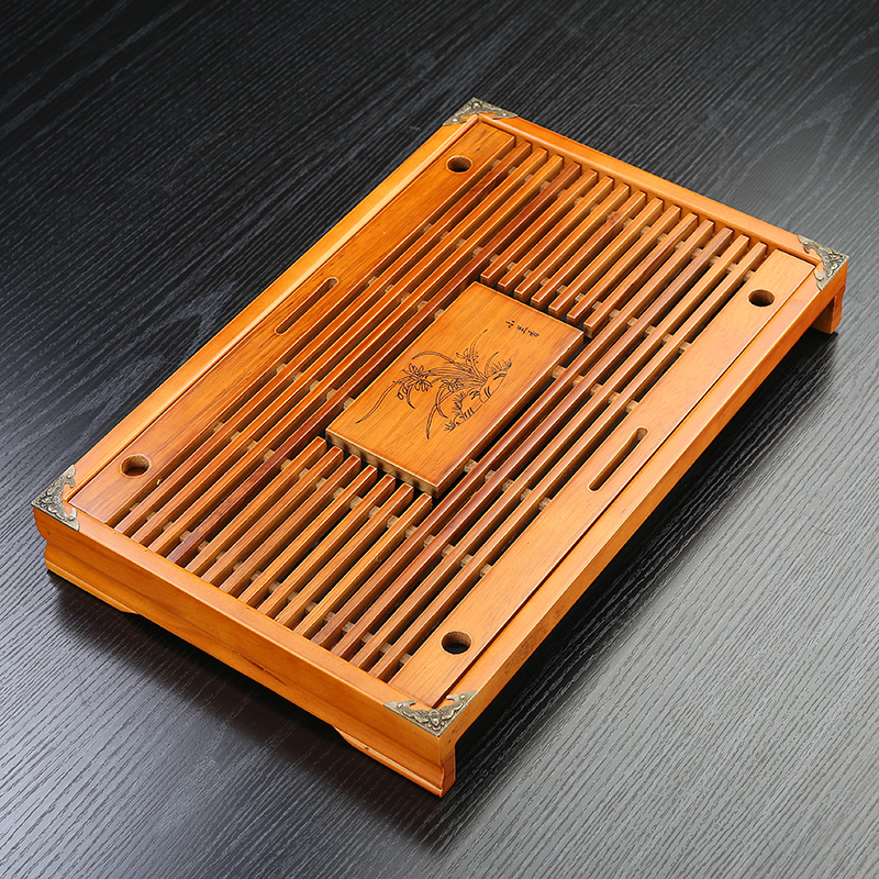 Quiet life Household solid wood tea tray Tea table Tea sea tea tray Kung Fu tea drawer drainage tea tray