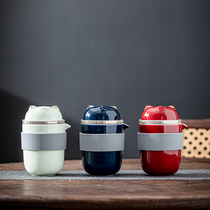 Cai Cai Cai Cai Cup Travel Tea Set Portable Ceramic Small Set One Pot of Three Cups Company Holiday Gift Customization