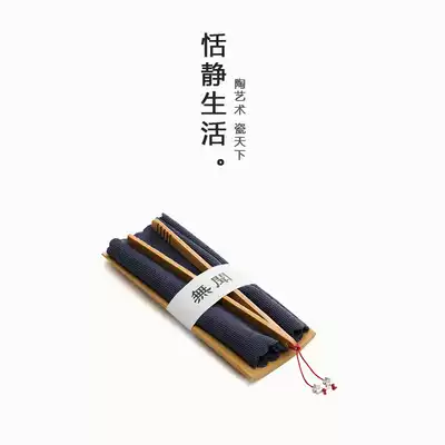 Quiet Life natural bamboo tea clip tea Lotus cotton linen tea towel three-piece set kung fu tea ceremony accessories combination Tea Collection