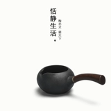 Ebony Mu Bing Cup Cup Кунг -фу чай море Джинге Город Грубая керамика чайная чашка общедоступная чашка японской деревянной ручки