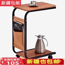 Xinjiang coffee table movable side table side table side few living room sofa side corner wheel small coffee table square table