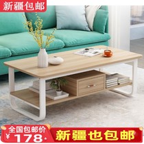 Xinjiang tea table tea table living room tea table simple tea table and table multifunctional double layer with drawer tea table table