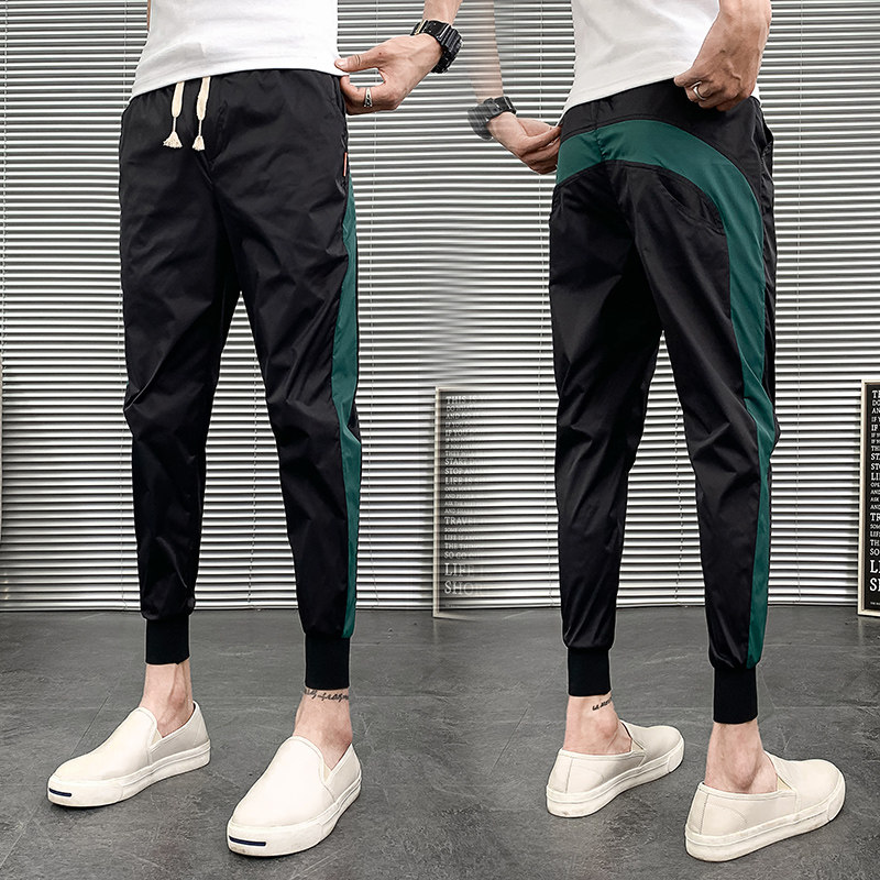 Summer thin pants men Korean version of slim feet social people Net Red Tide brand trend leisure sports leg trousers