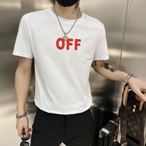 Youth summer short sleeve T-shirt male personality print loose T-shirt 2021 New Tide ins casual half sleeve male