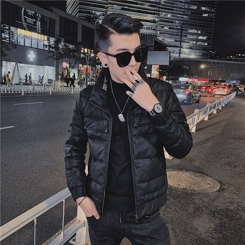 Light and thin leather down jacket 2021 new yuppie Handsome Men's winter coat Korean fashion brand men's clothing
