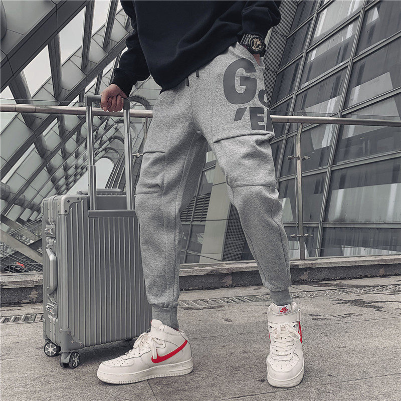 Men's velvet pants trend Joker casual trousers men's sweatpants 2020 new autumn and winter thick men's pants