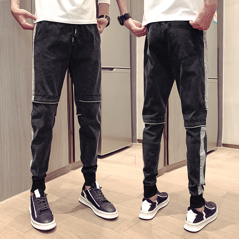 Bunch foot jeans men 2020 explosive pants men autumn Korean version of the trend wild Net Red Tide brand casual trousers