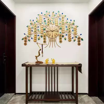 Wall clock moneymaker creative household living room wall clock Atmospheric Chinese style mute clock personality fashion quartz clock