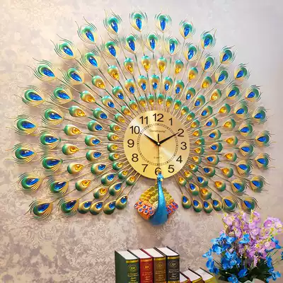 Watch wall clock Living room household fashion large metal wall clock silent quartz clock creative decoration clock hanging on the wall