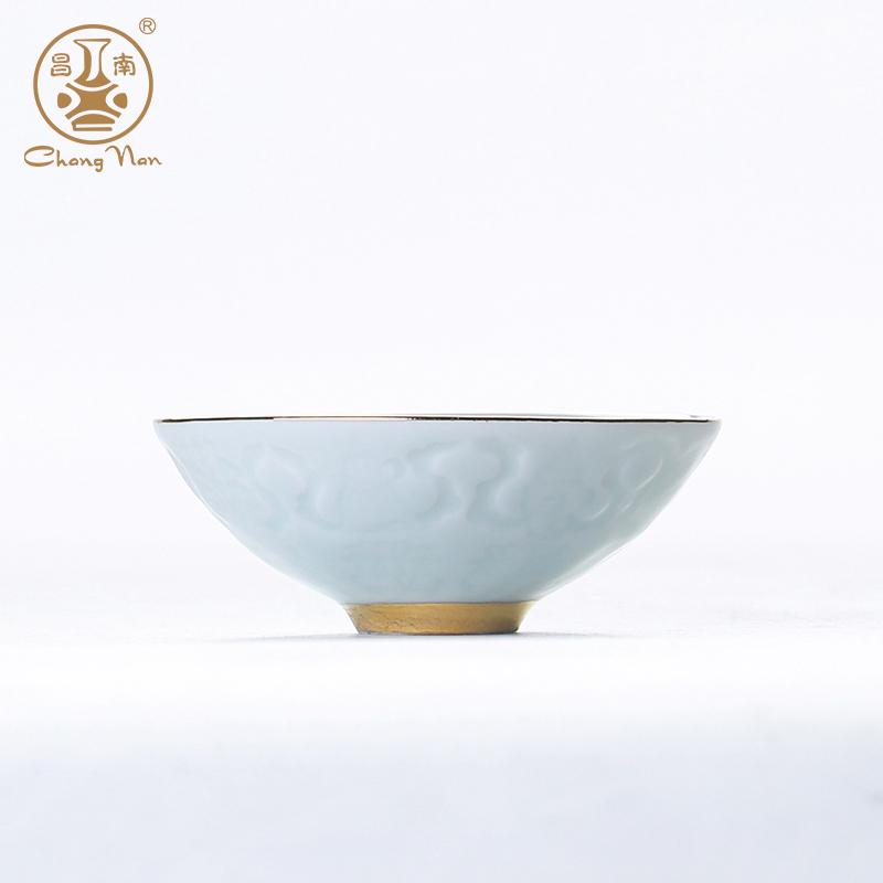Chang south ceramics jingdezhen kung fu tea tea tea set BeiYing green paint a single cup of tea light sweet hat to CPU